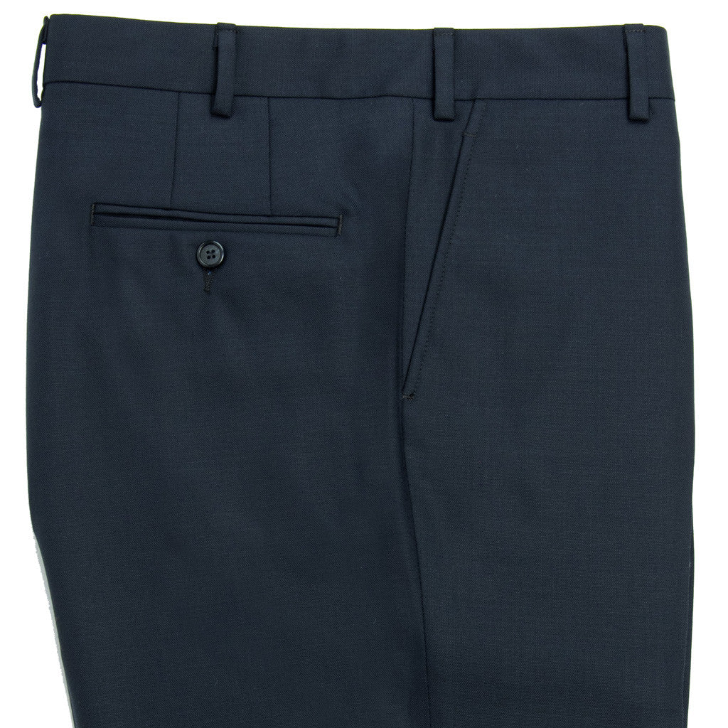 100% Fresco Merino Wool - Slim Fit - Mid Night Navy - trousers - dapper-classics - 3