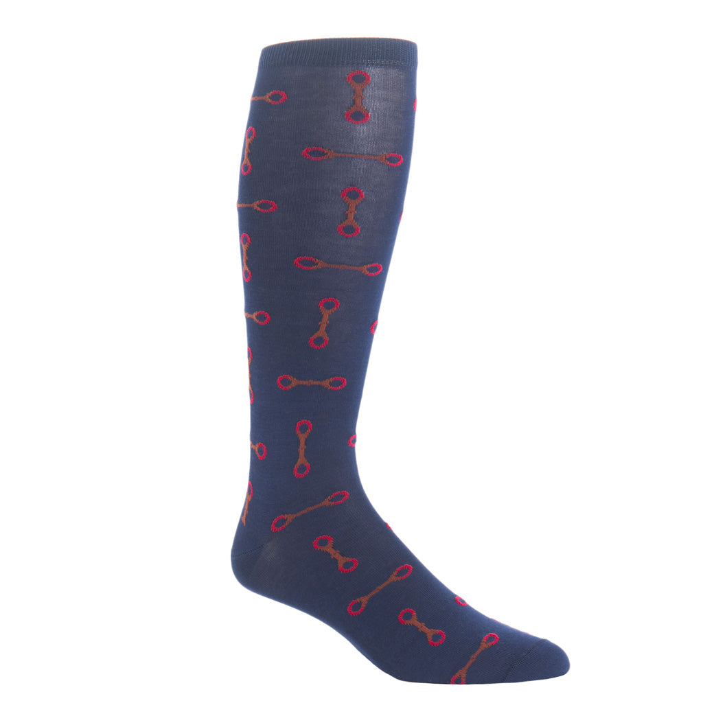 Over-The-Calf-Navy-Red-Brown-Horsebit-Scok