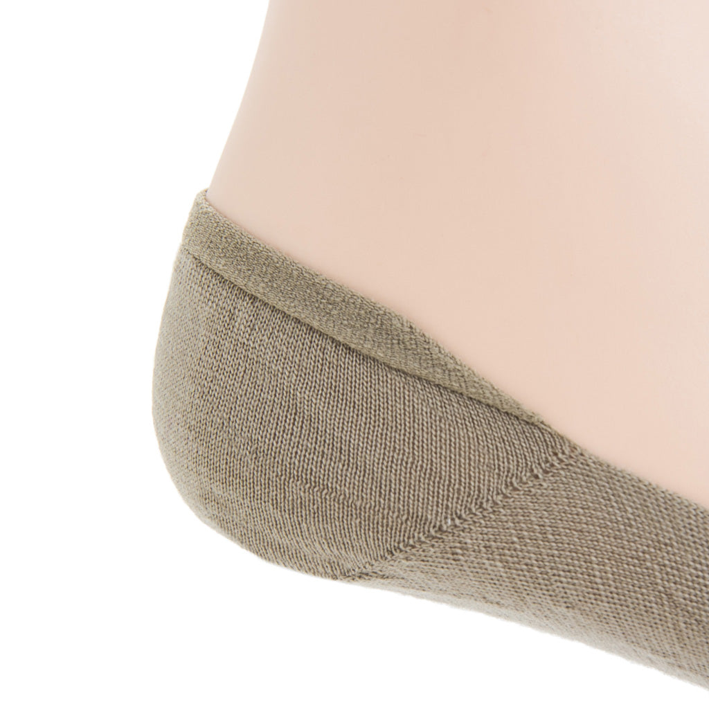 Taupe | Fine Merino Wool | Low Vamp No-Show Sock