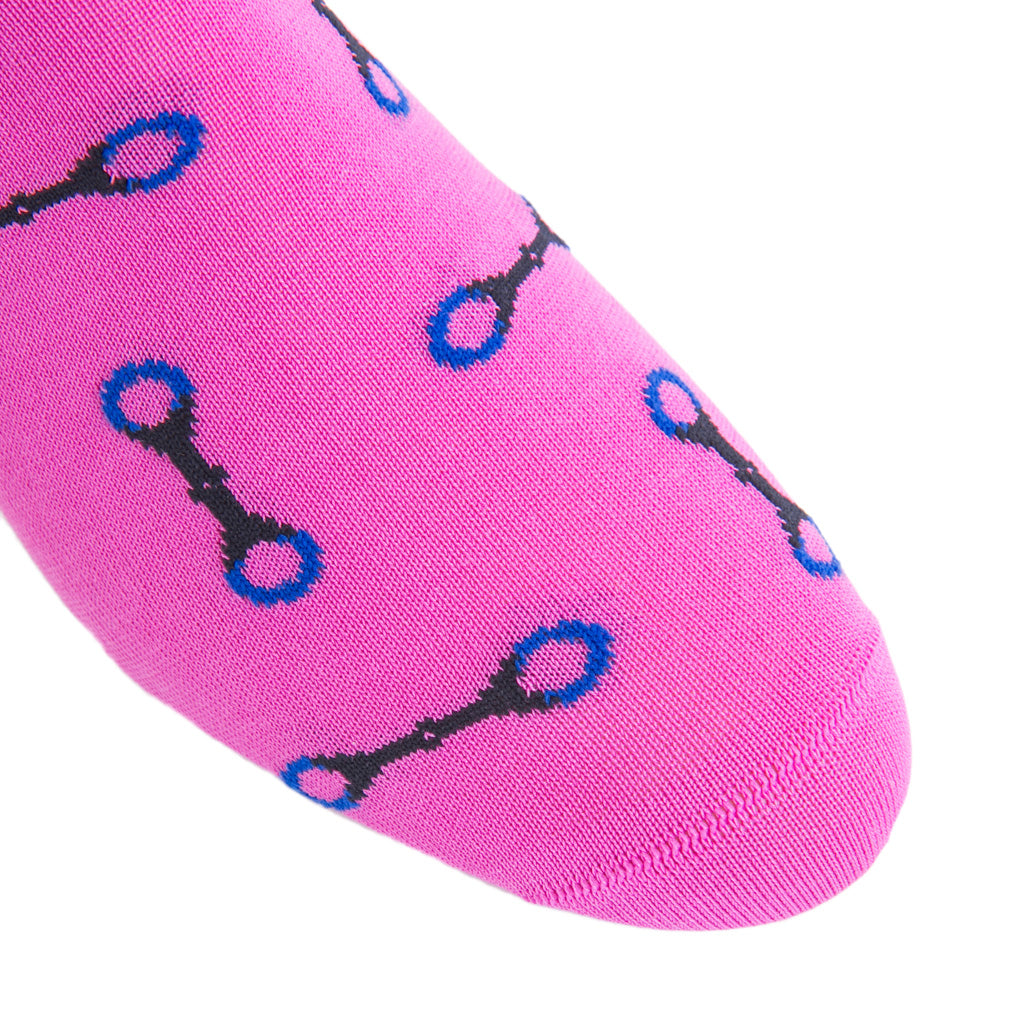 Horsebit-Men's-Sock-Pink-Blue-Black