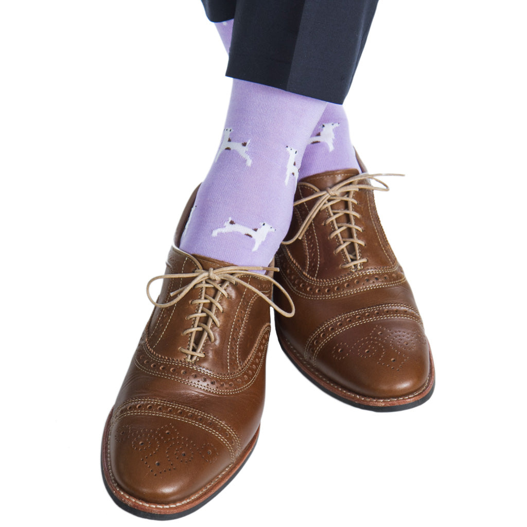 Lavendar-Sock-White-Dog