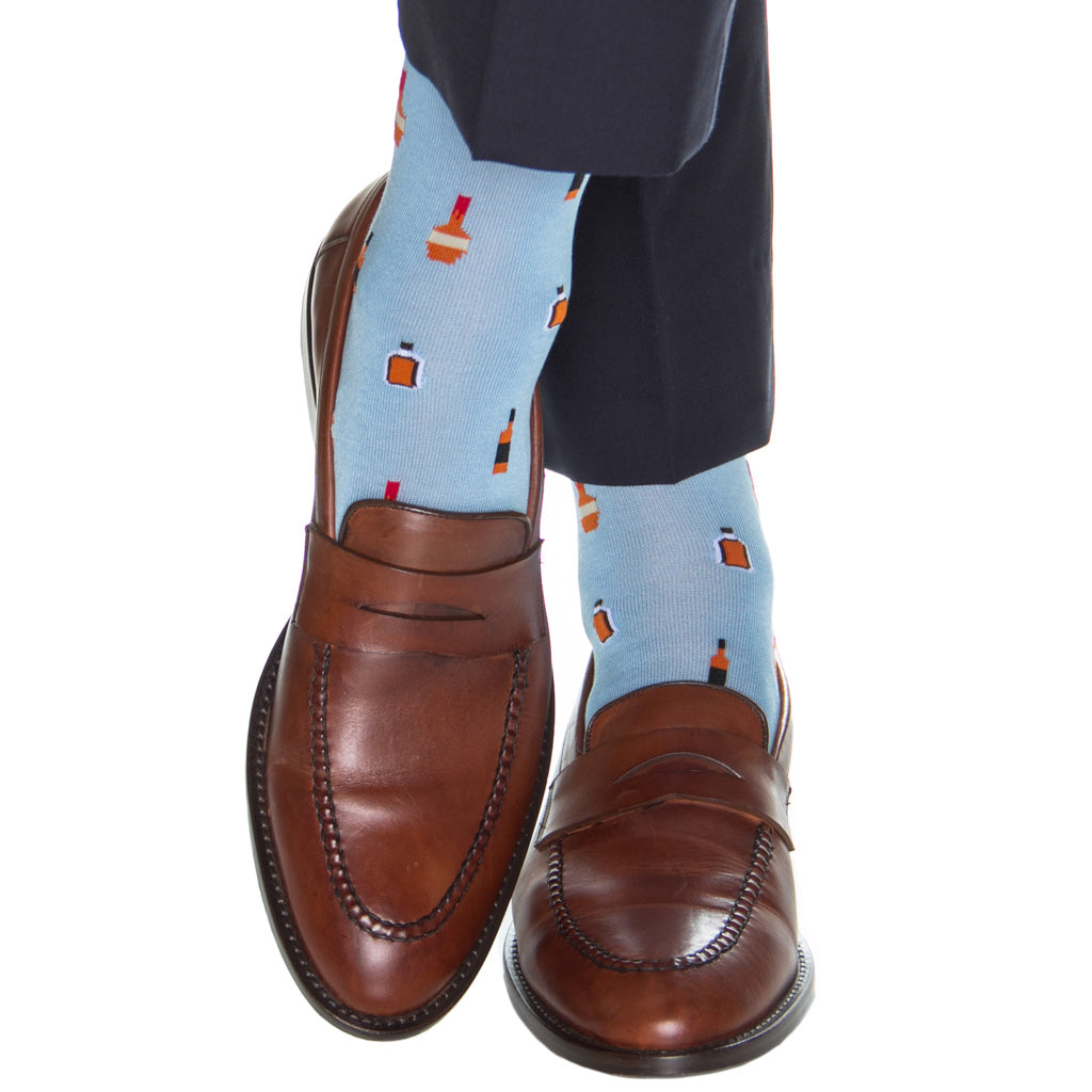 Blue-Bourbon-Cotton-Sock