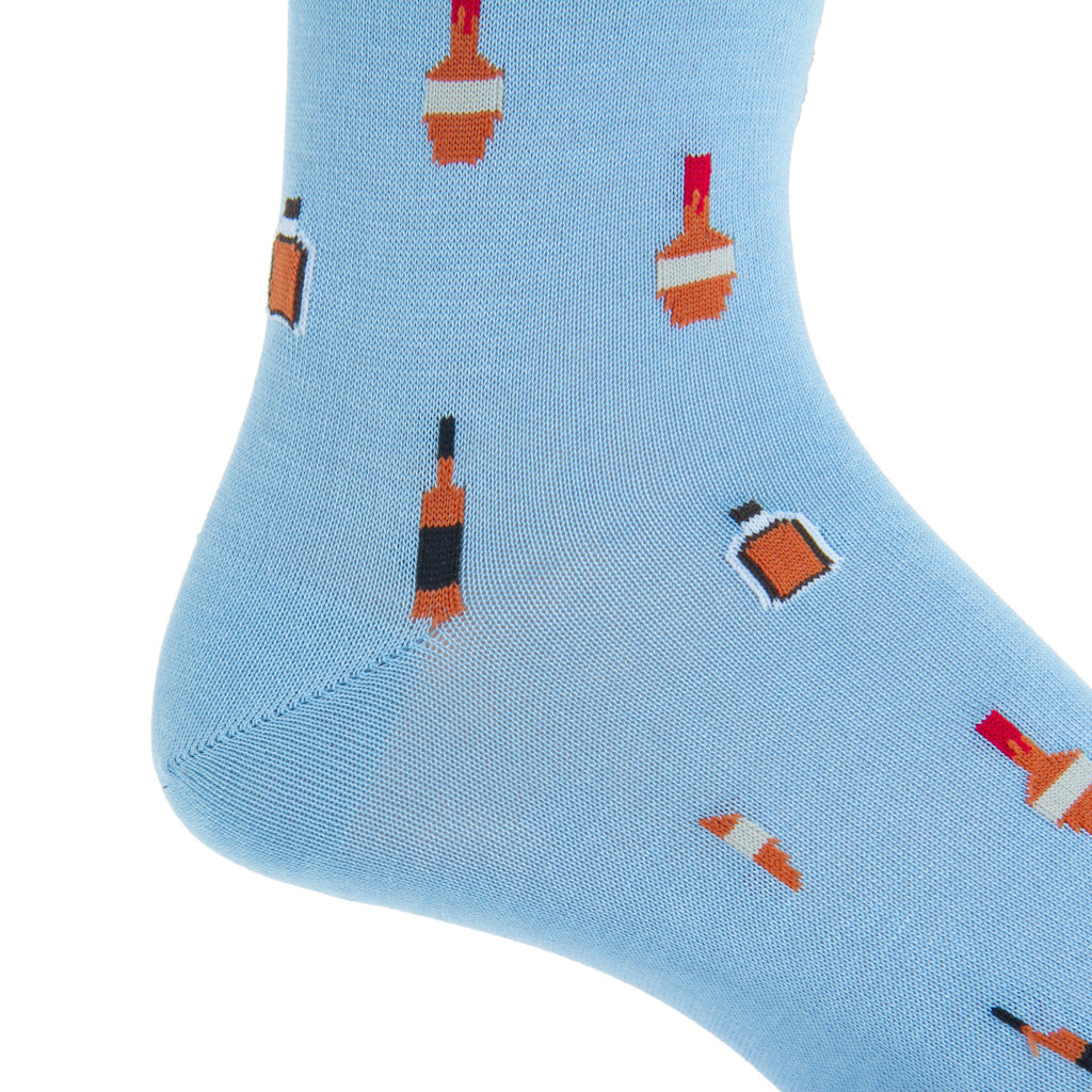 Mid-Calf-Blue-BOurbon-Cotton-Sock