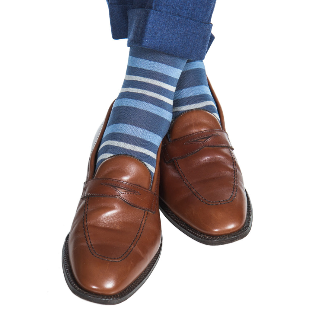 Blue-Azure-Indigo-Cotton-Sock-USA-Made