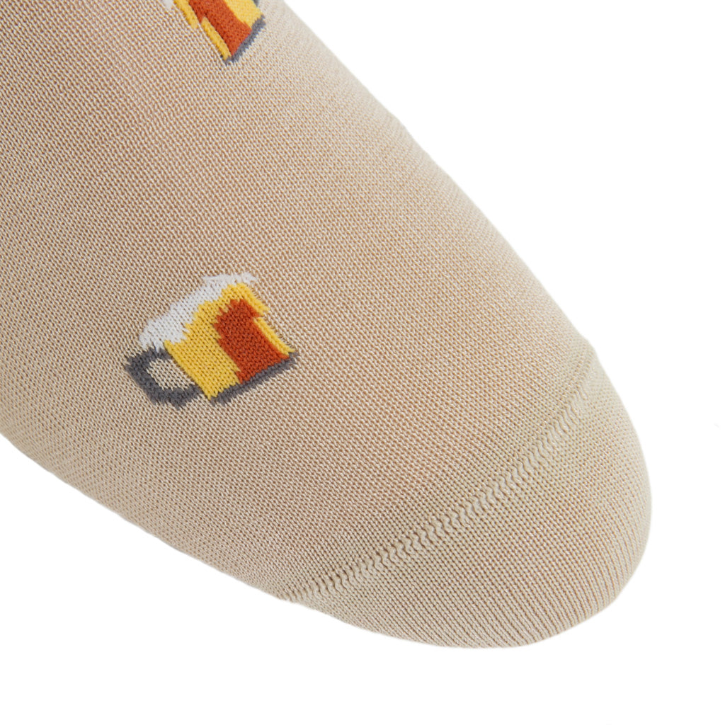 Tan-Yolk-Orange-White-Gray-Beer-Sock-Mde-In-USA