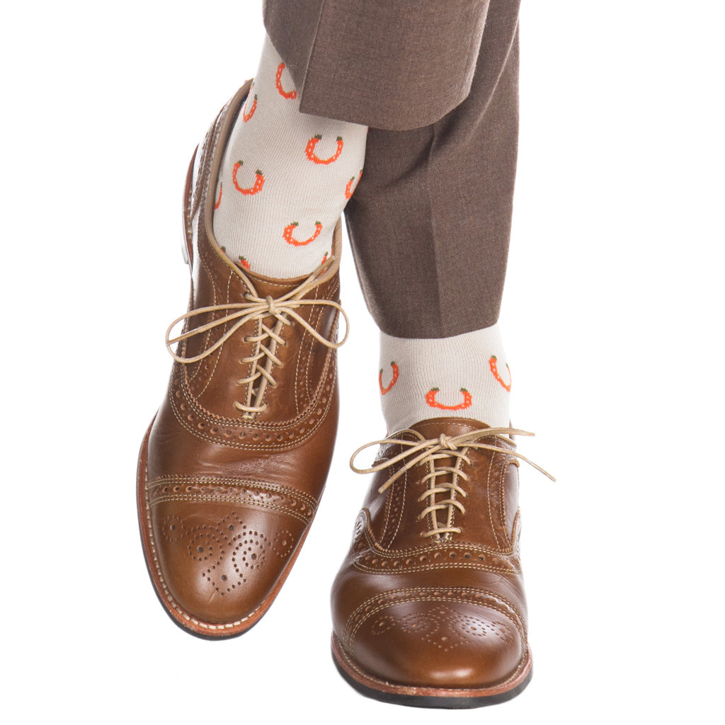 Horseshoe-Tan-Orange-Sock