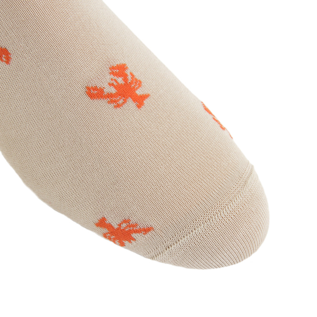 Mens-Cotton-Tan-Orange-Lobster-Sock