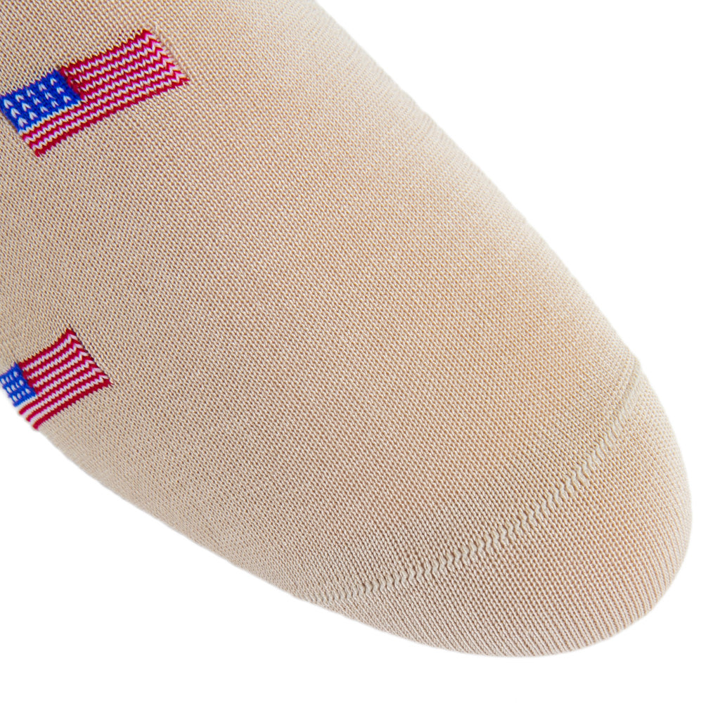 Tan-Flag-Cotton-Sock