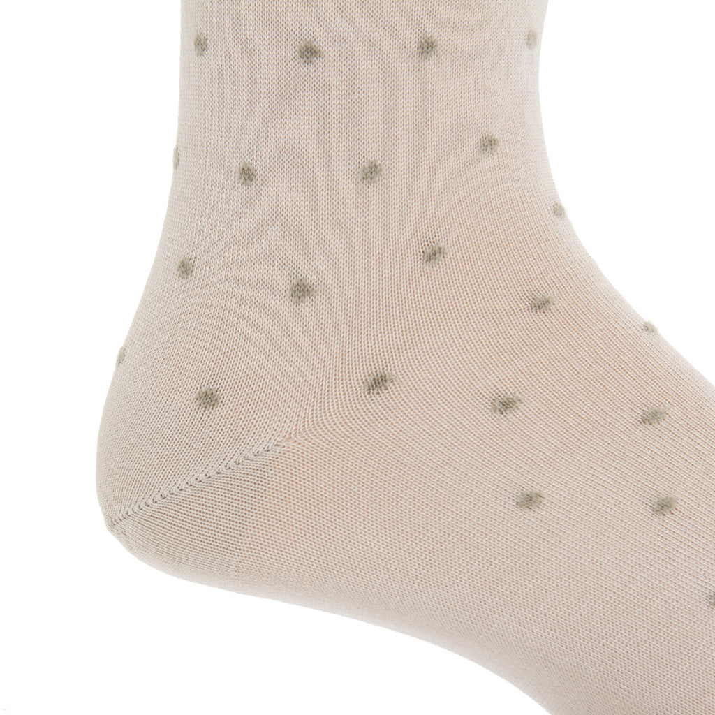 Mid-Calf-Dot-Taupe-Tan-Sock
