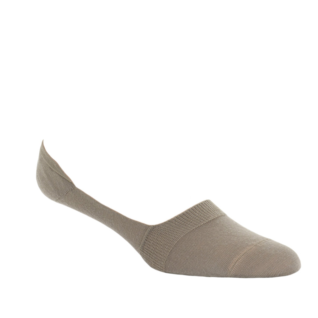 Taupe Fine Merino Wool Low Vamp No-Show Sock – Dapper Classics®