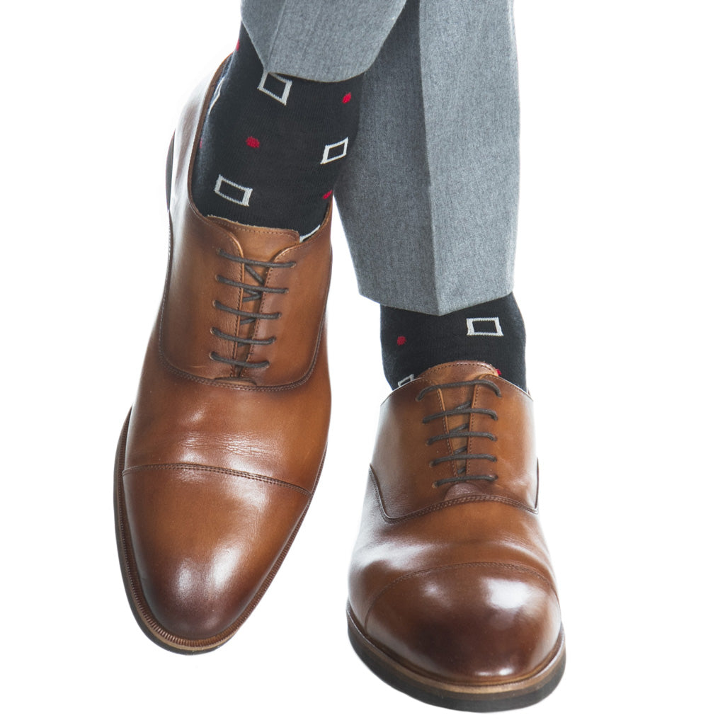 Black-Gray-Red-Neats-Wool-Sock