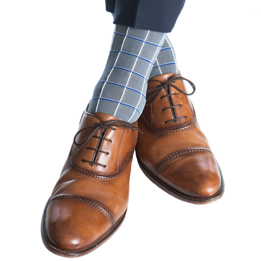 Made-In-USA-Cotton-Sock-Grey-White-Blue