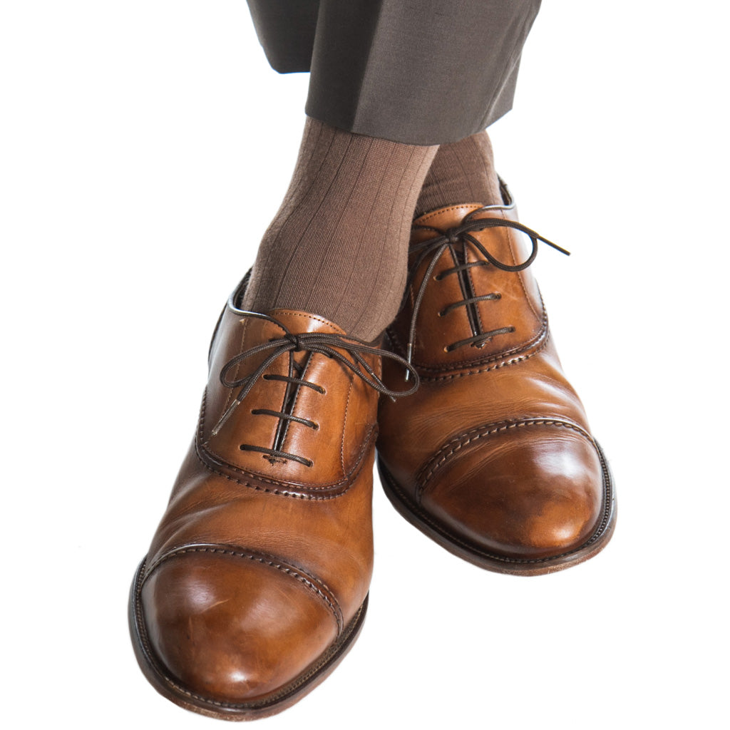 Brown-Ribbed-Sock