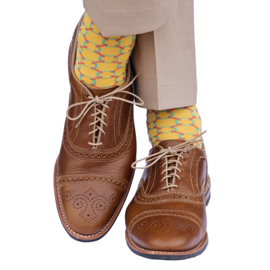Made-In-USA-Yolk-Coral-Ceramic-Circle-Socks