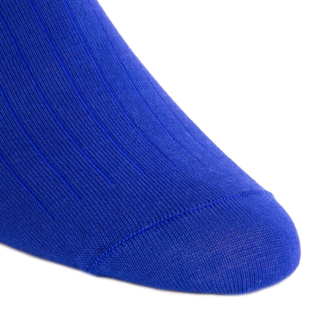 Clematis Blue Ribbed Sock Linked Toe OTC - over-the-calf - dapper-classics