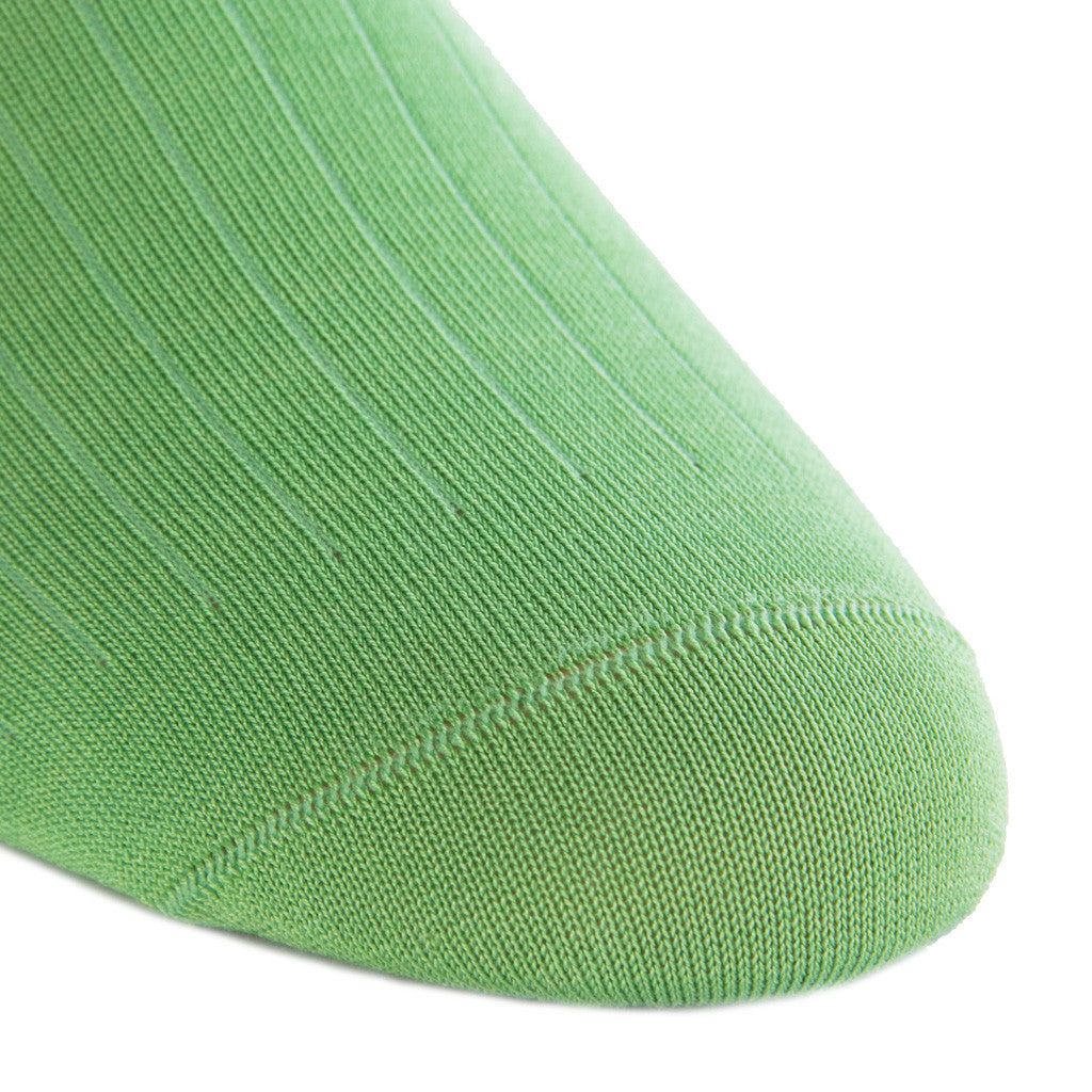Green Grass Ribbed Linked Toe Mid-Calf - mid-calf - dapper-classics 