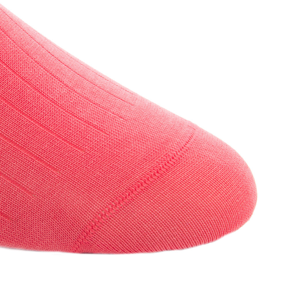 Coral Ribbed Socks Linked Toe OTC - over-the-calf - dapper-classics 
