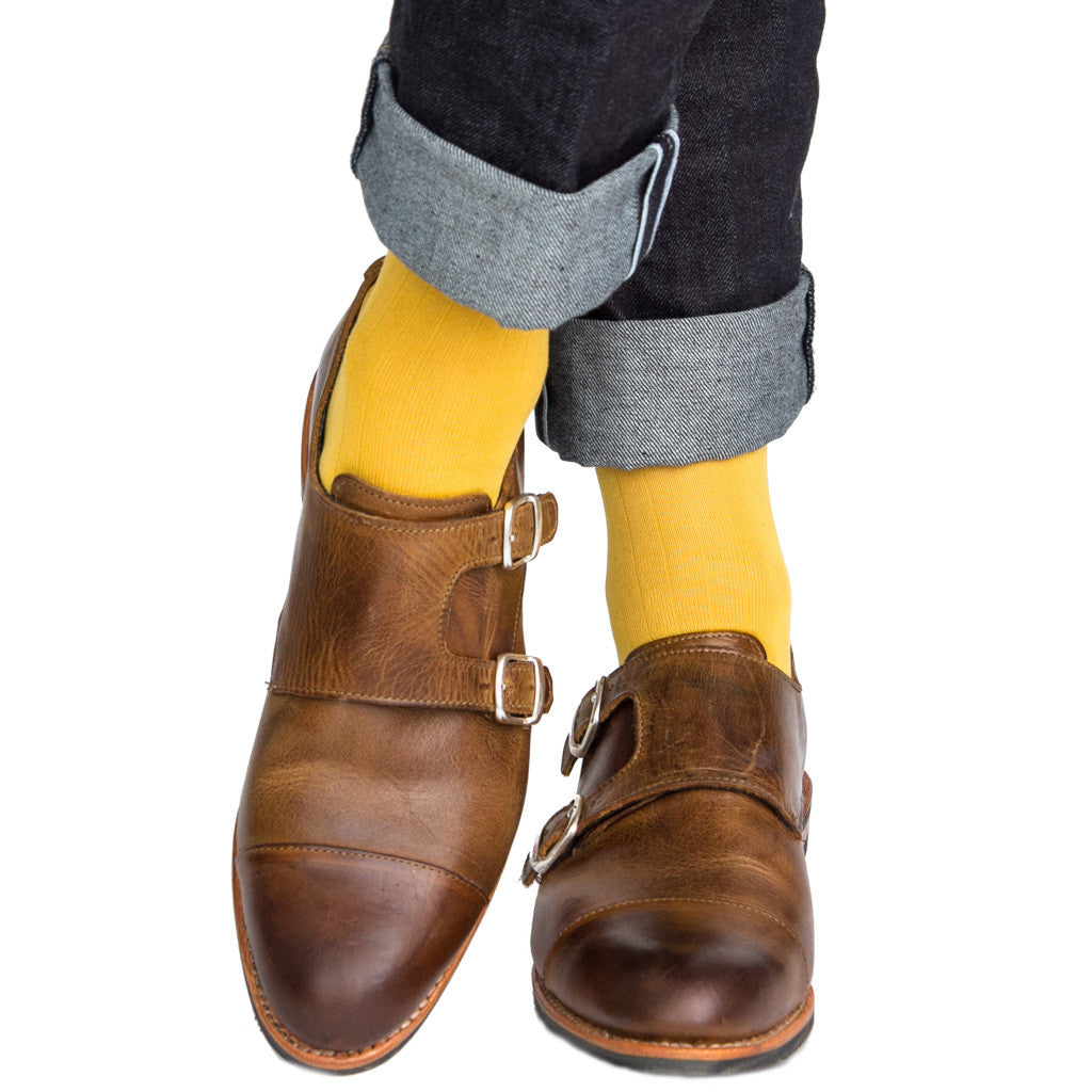 Yolk Ribbed Linked Toe Mid-Calf - mid-calf - dapper-classics