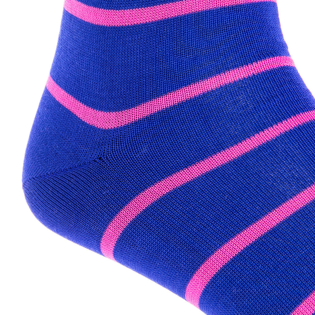 Clematis Blue with Rose Stripe Linked Toe Mid-Calf - mid-calf - dapper-classics 