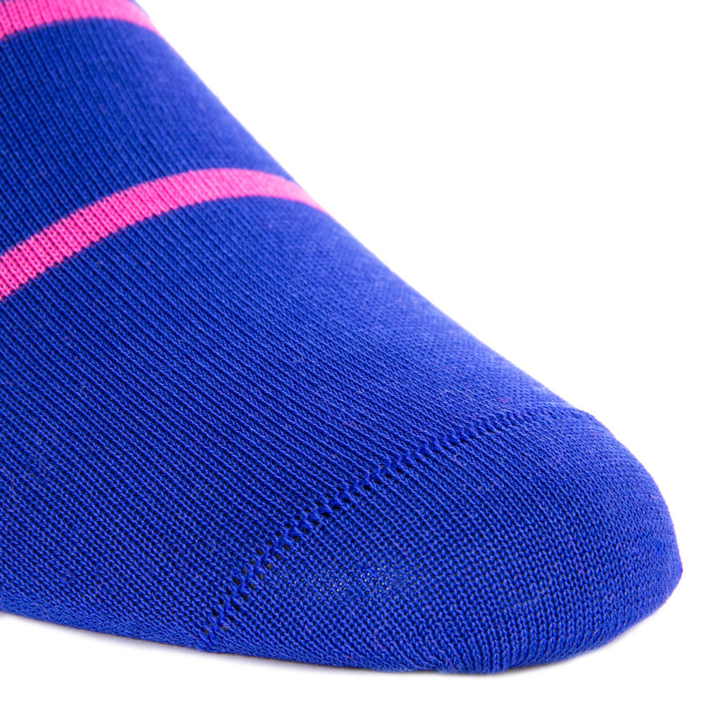 Clematis Blue with Rose Stripe Linked Toe Mid-Calf - mid-calf - dapper-classics 