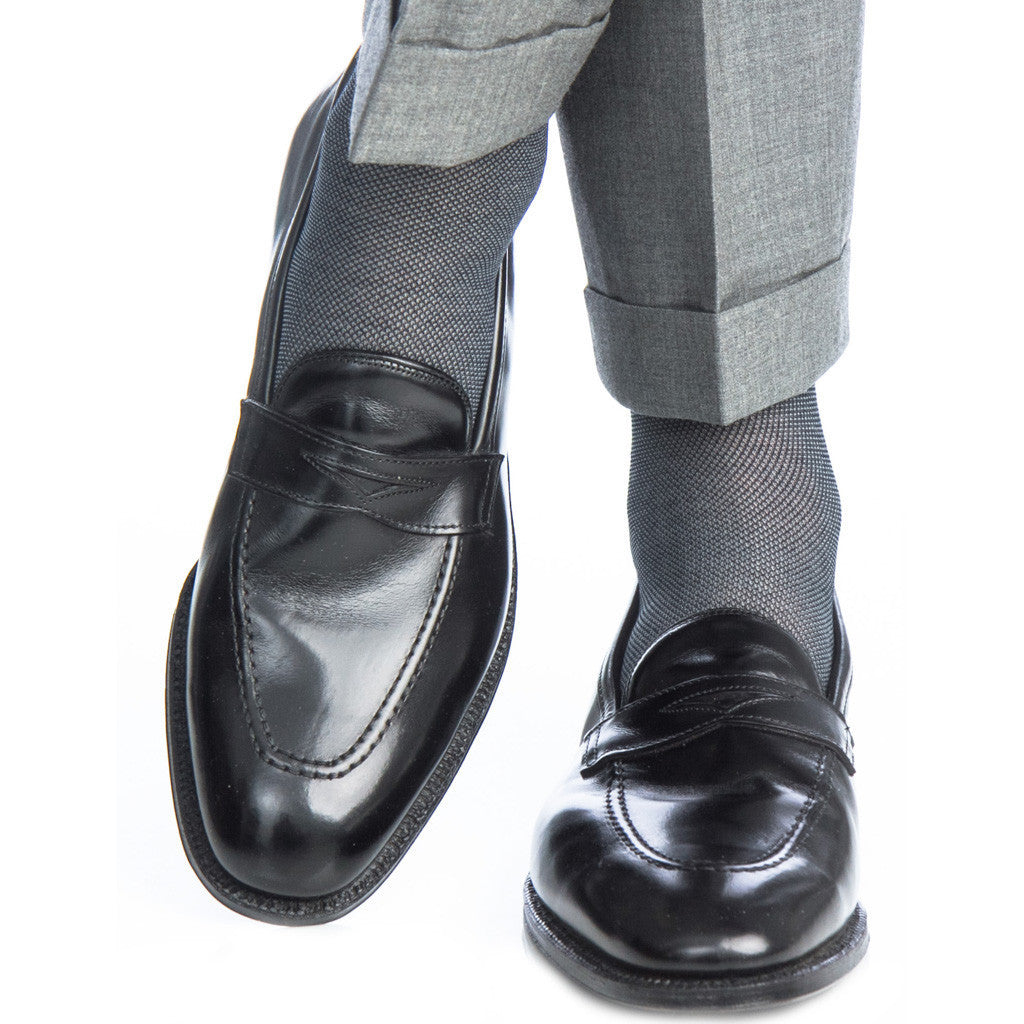 Black-ash-birdseye-sock