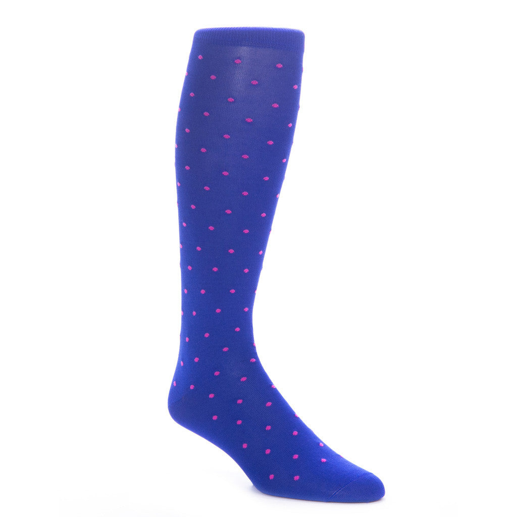 Clematis Blue with Rose Dot Linked Toe OTC - over-the-calf - dapper-classics 