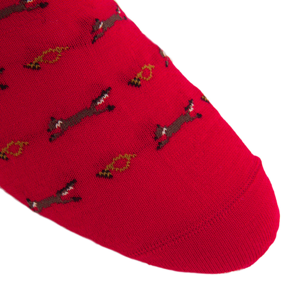 Red-Wool-Sock-Fox-Horn