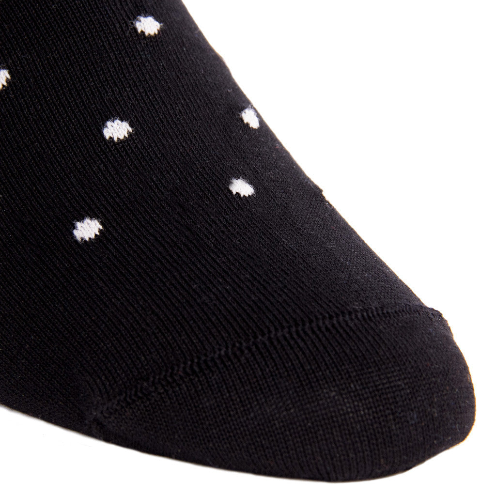 Black with Grey Dots Linked Toe OTC - over-the-calf - dapper-classics