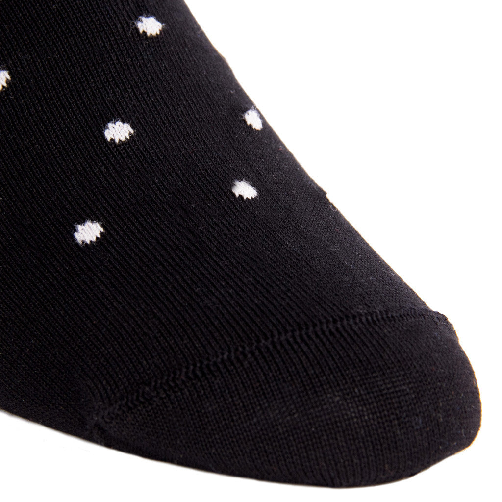 Black with Ash Dot Sock Linked Toe Mid-Calf - mid-calf - dapper-classics