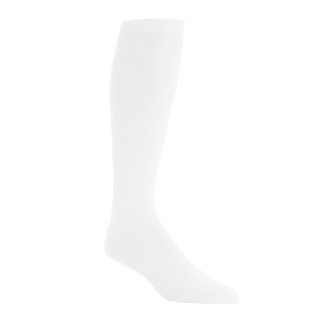 White Solid Formal Mercerized Cotton Sock No Rib Linked Toe OTC