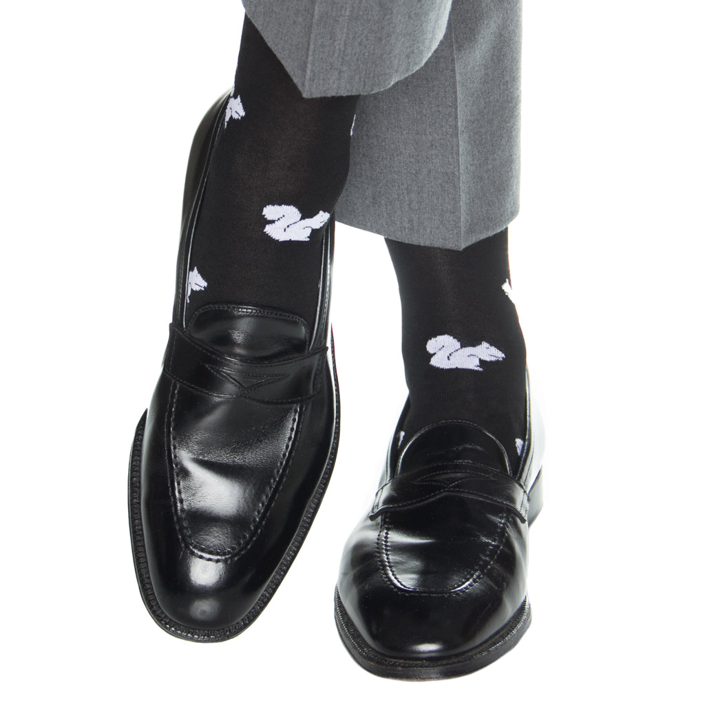 Mid-Calf-Black-White-Squirrel-Sock