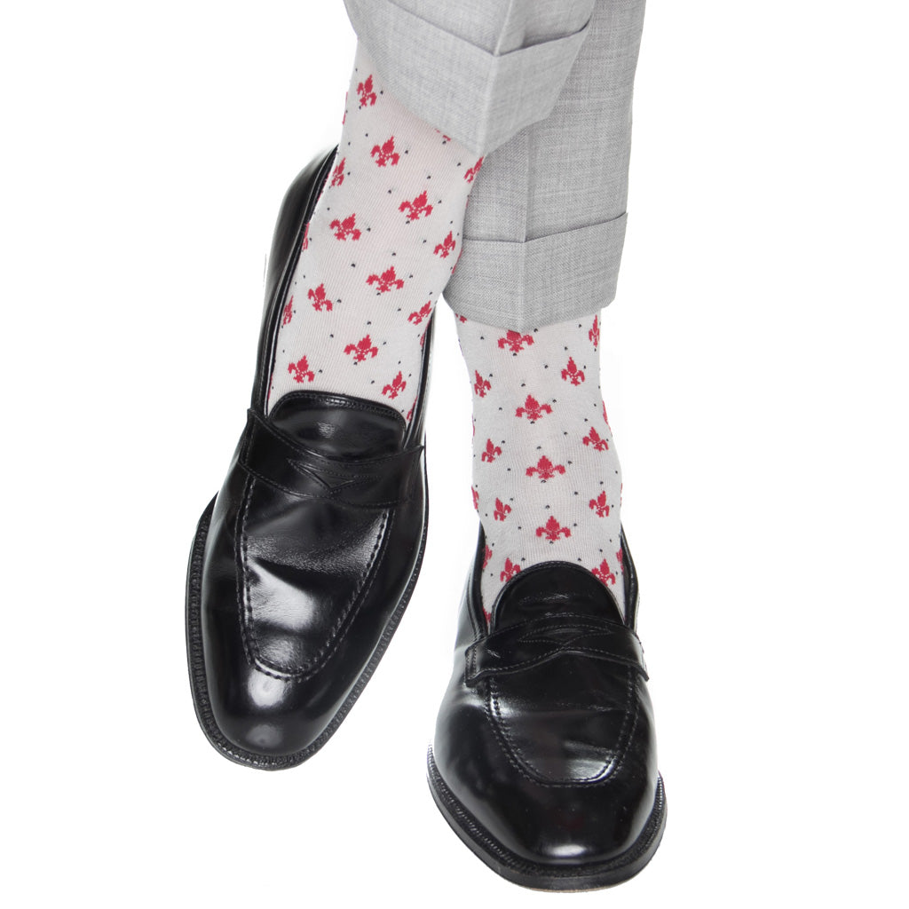 red-fleur-pindot-sock
