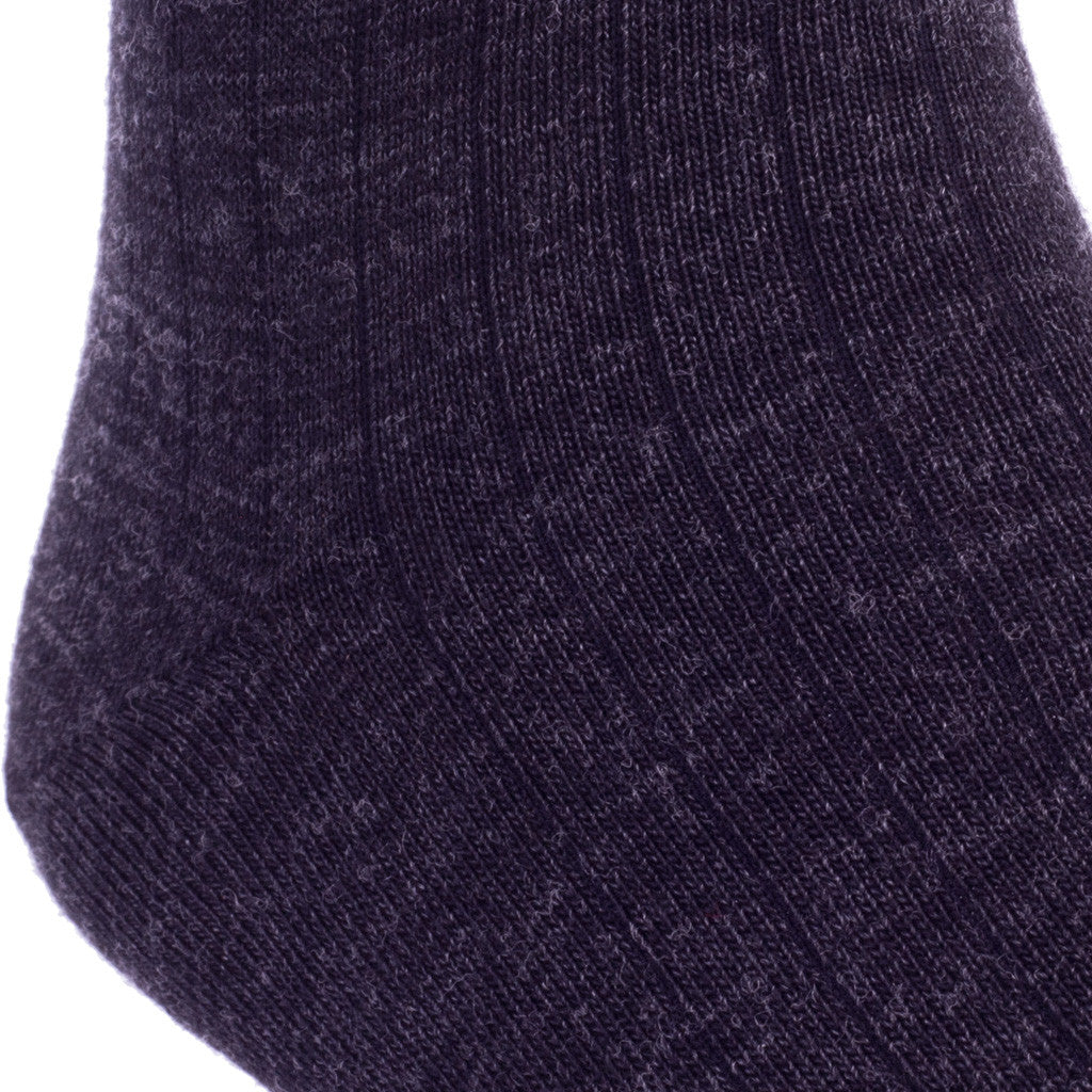 Charcoal Ribbed Sock Fine Merino Wool Sock OTC - over-the-calf - dapper-classics