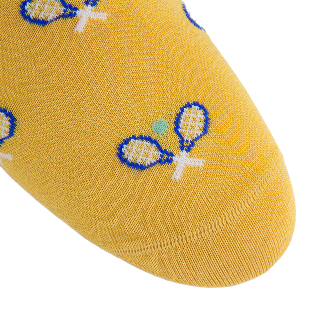 Yolk with Racquet &amp; Ball Cotton Over-the-Calf Sock