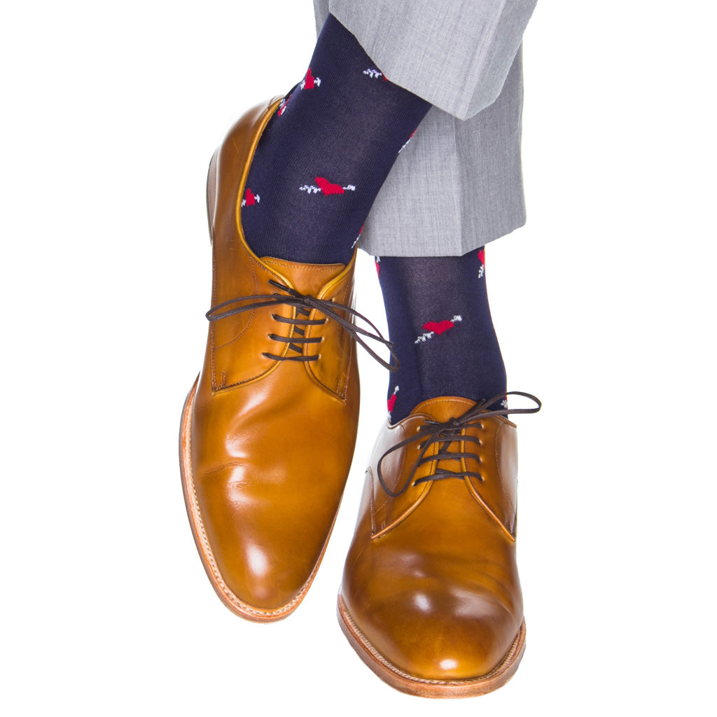 Classic Navy with Red Heart and Cream Arrow