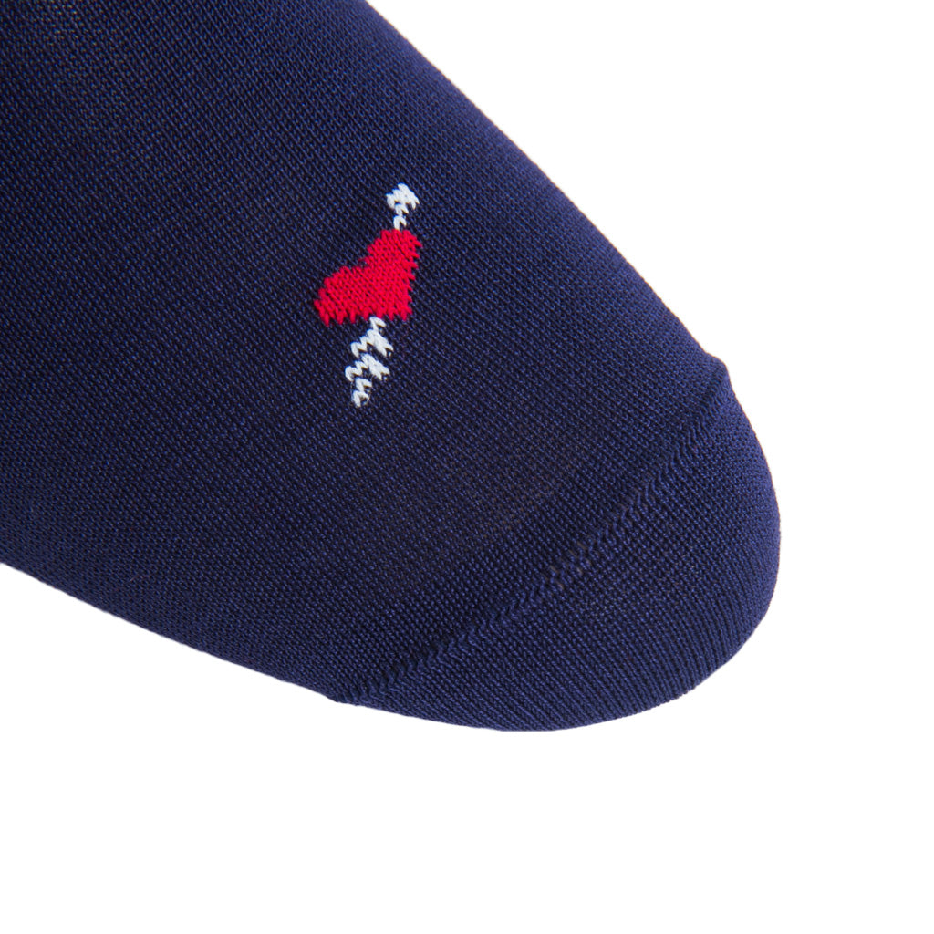 linked-toe navy with red heart and cream arrow