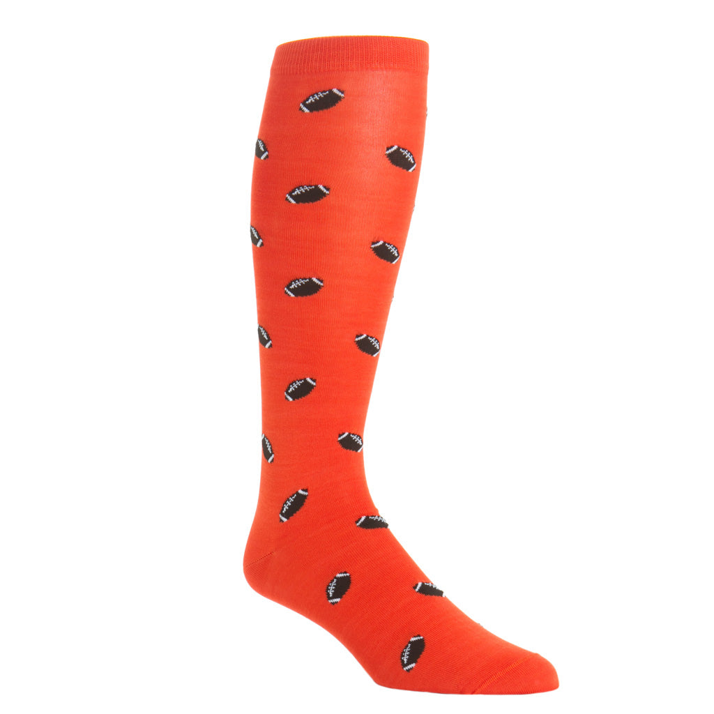 over-the-calf tigerlily orange with brown football