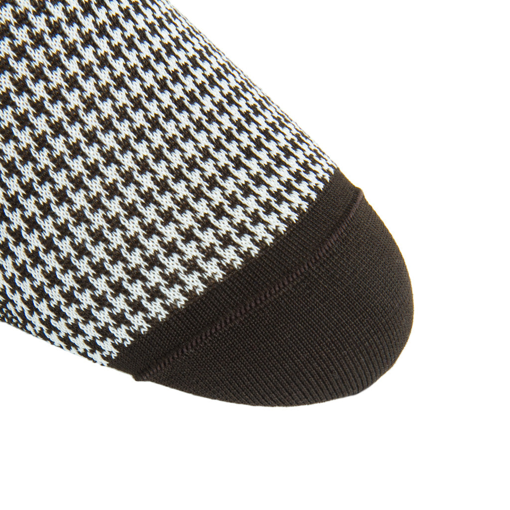 linked-toe Coffee Brown with Cream Houndstooth