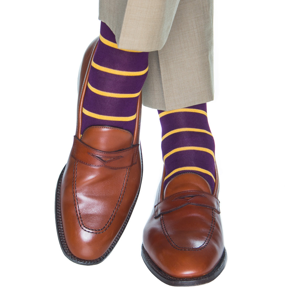 Royal Purple-Yolk Stripe Sock