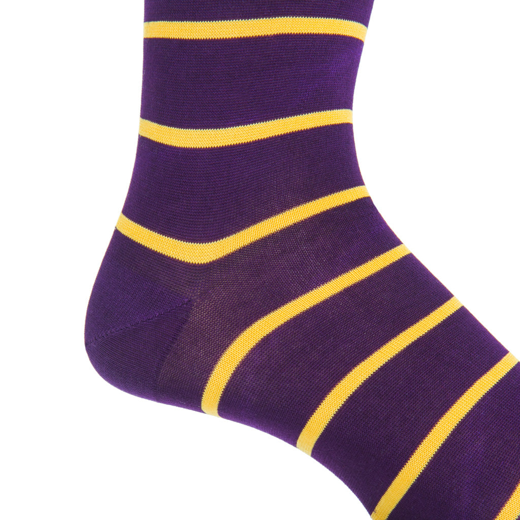mid-calf royal purple with yellow stripe