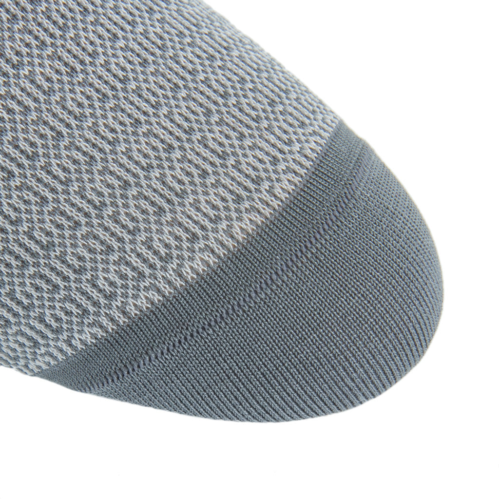 Steel Gray with Ash Chain Link Cotton Mid-Calf Sock