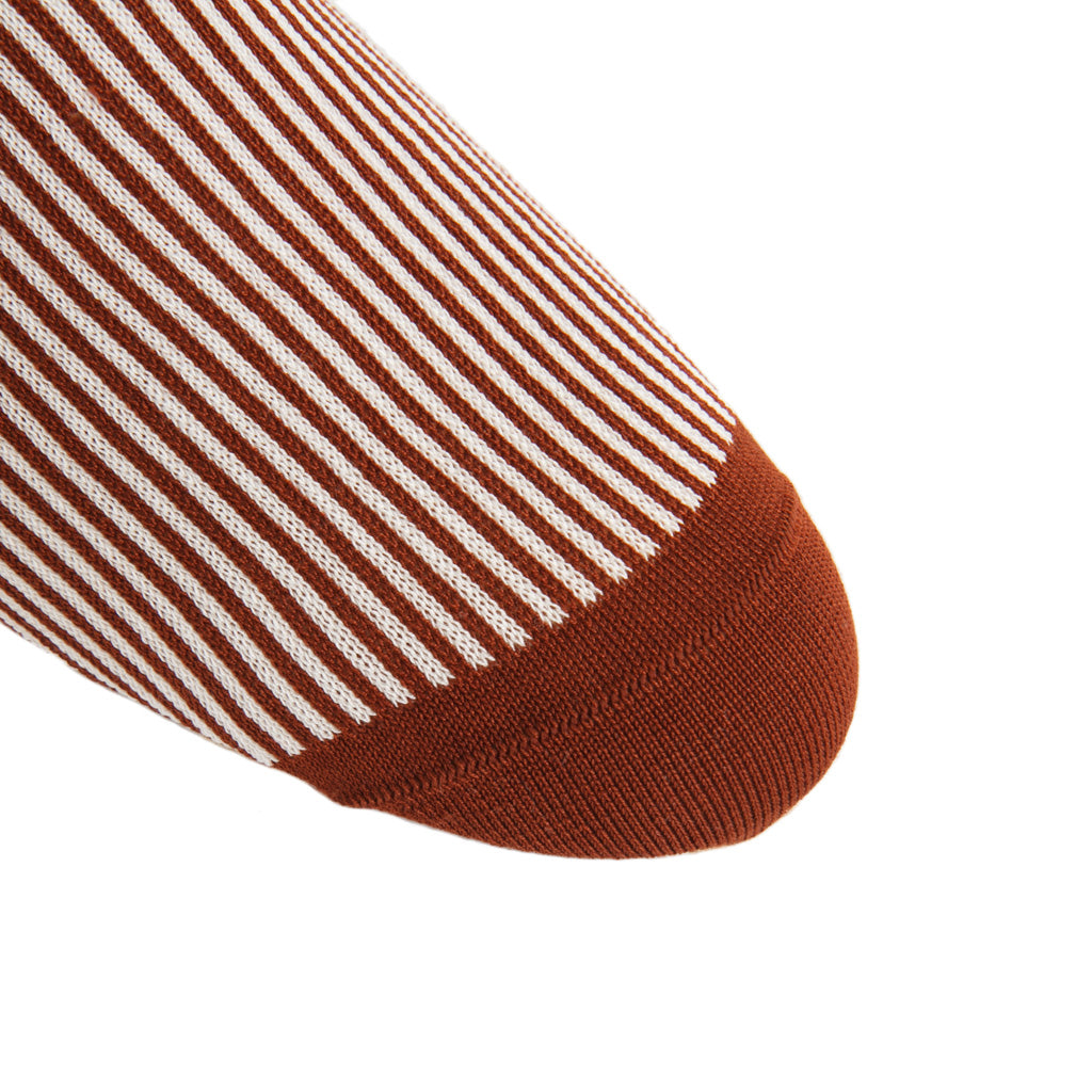 linked-toe whiskey/cream vertical stripe cotton
