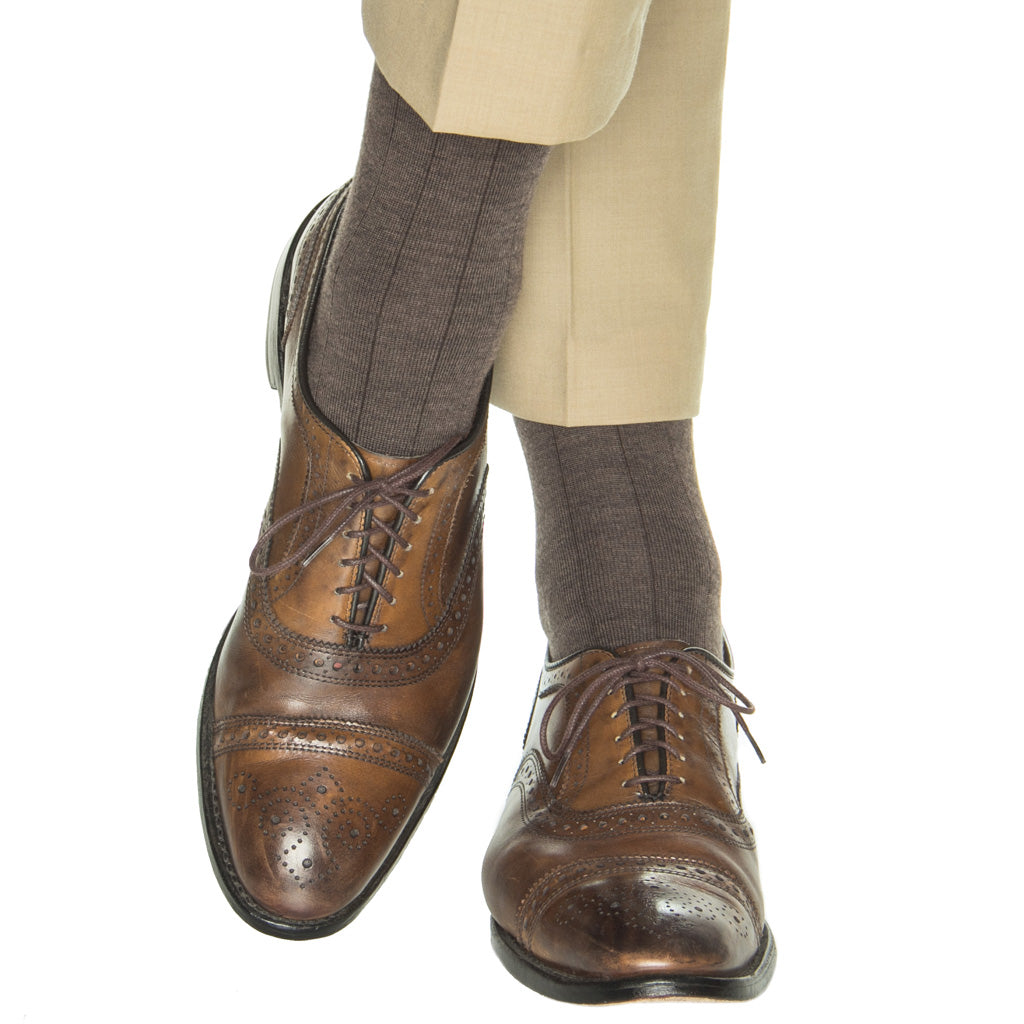 Brown Ribbed Cashmere