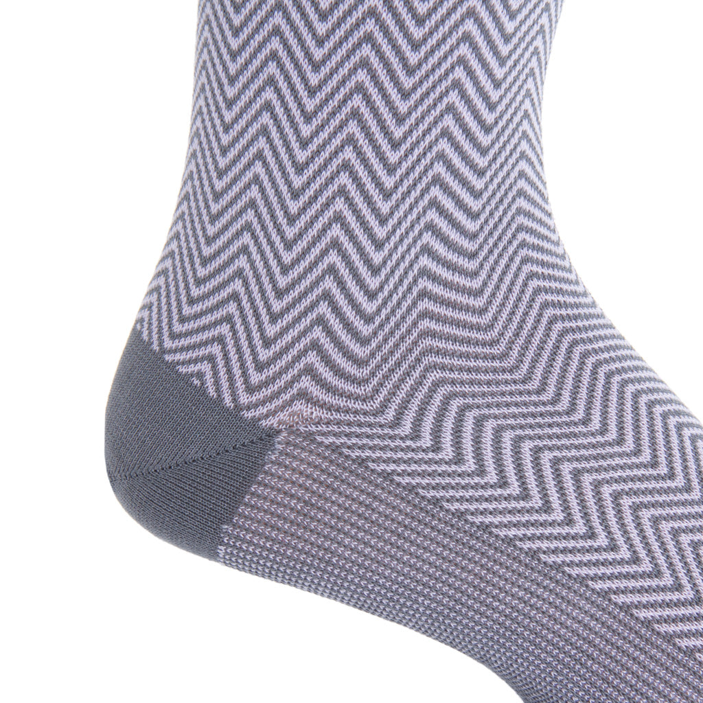 mid-calf Steel Gray-Lavender Chevron