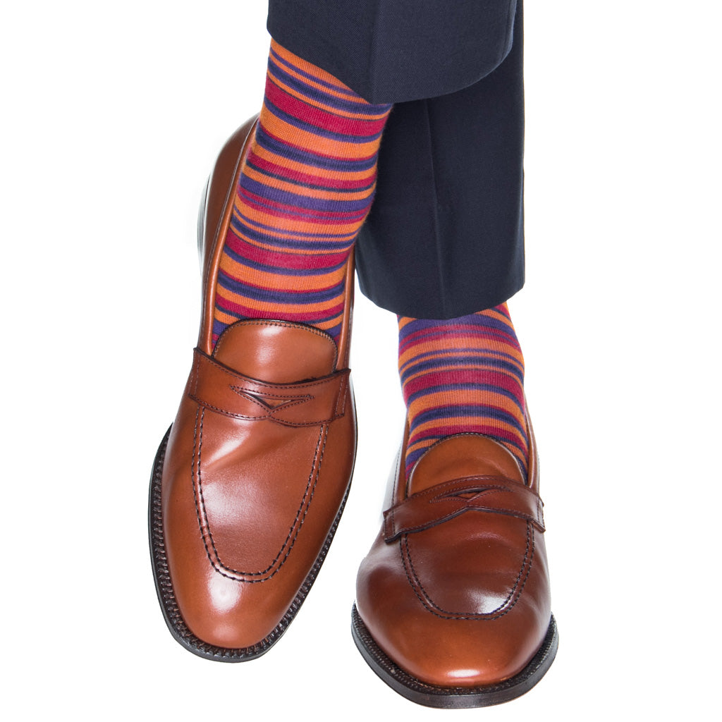 Stripe-orange-socks