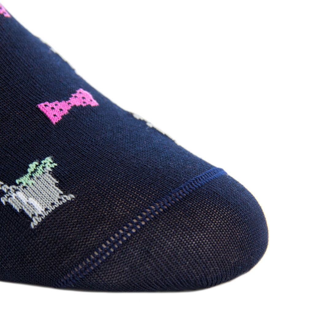 Pink-Navy-Bow-Tie-Sock