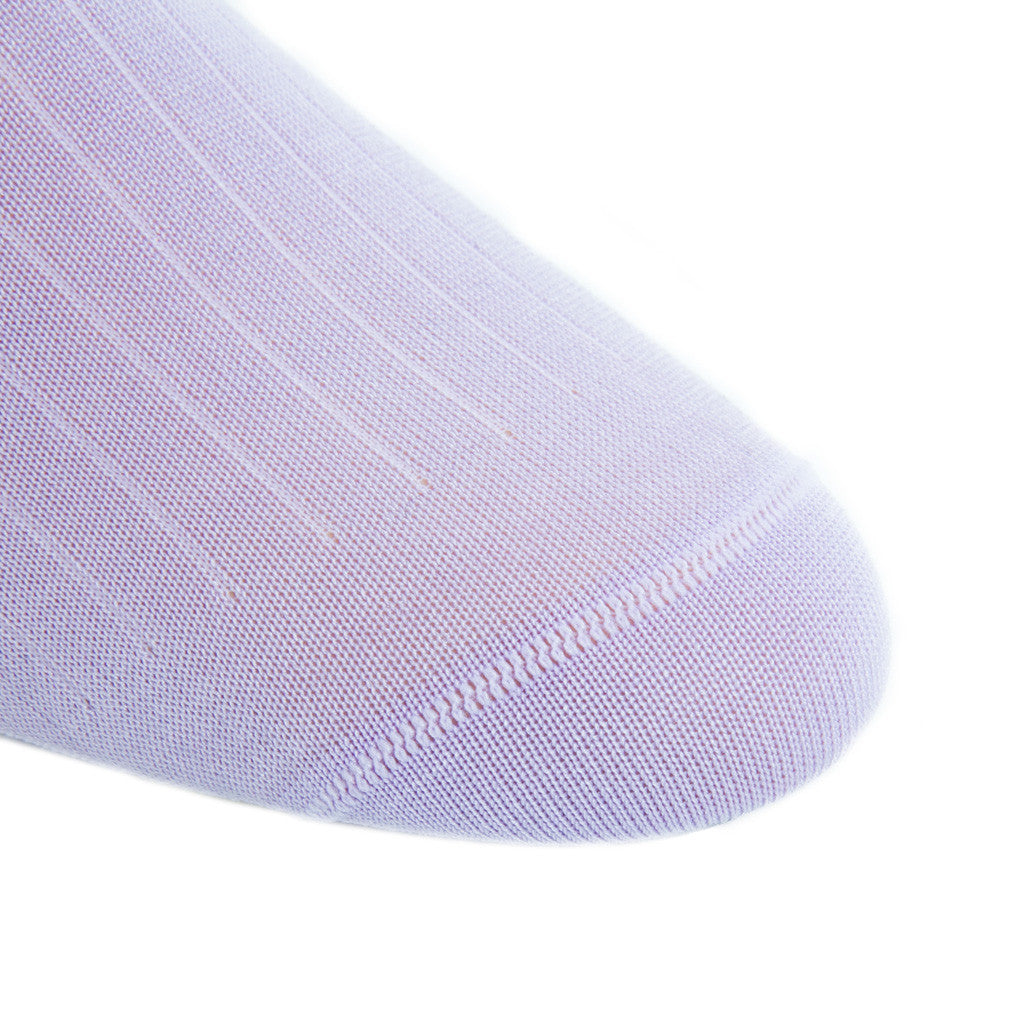 Lavender Solid Ribbed Cotton Mid-Calf Sock