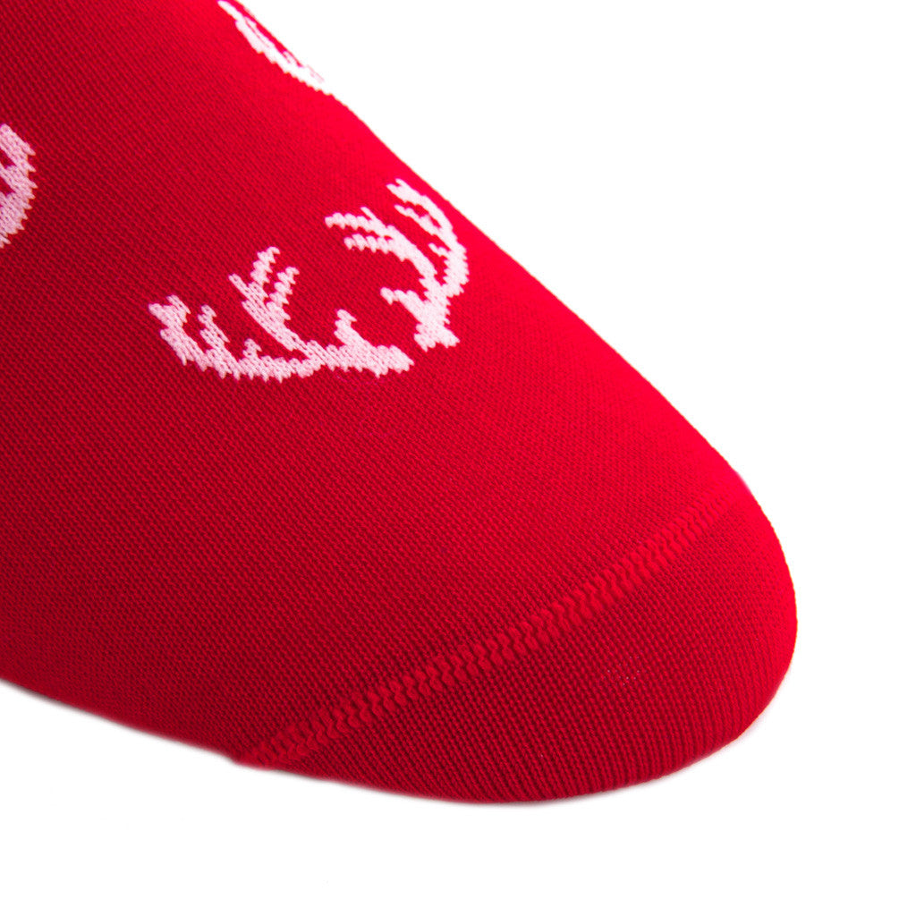 Red with White Antler Sock Linked Toe OTC - over-the-calf - dapper-classics - 4