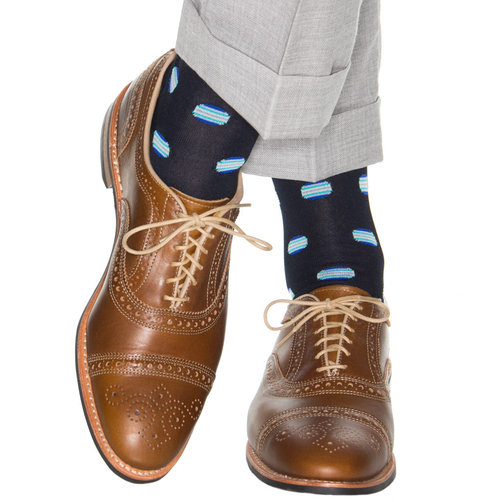 Black-Blue-Ceramic-Grey-Dot-Cotton-Sock