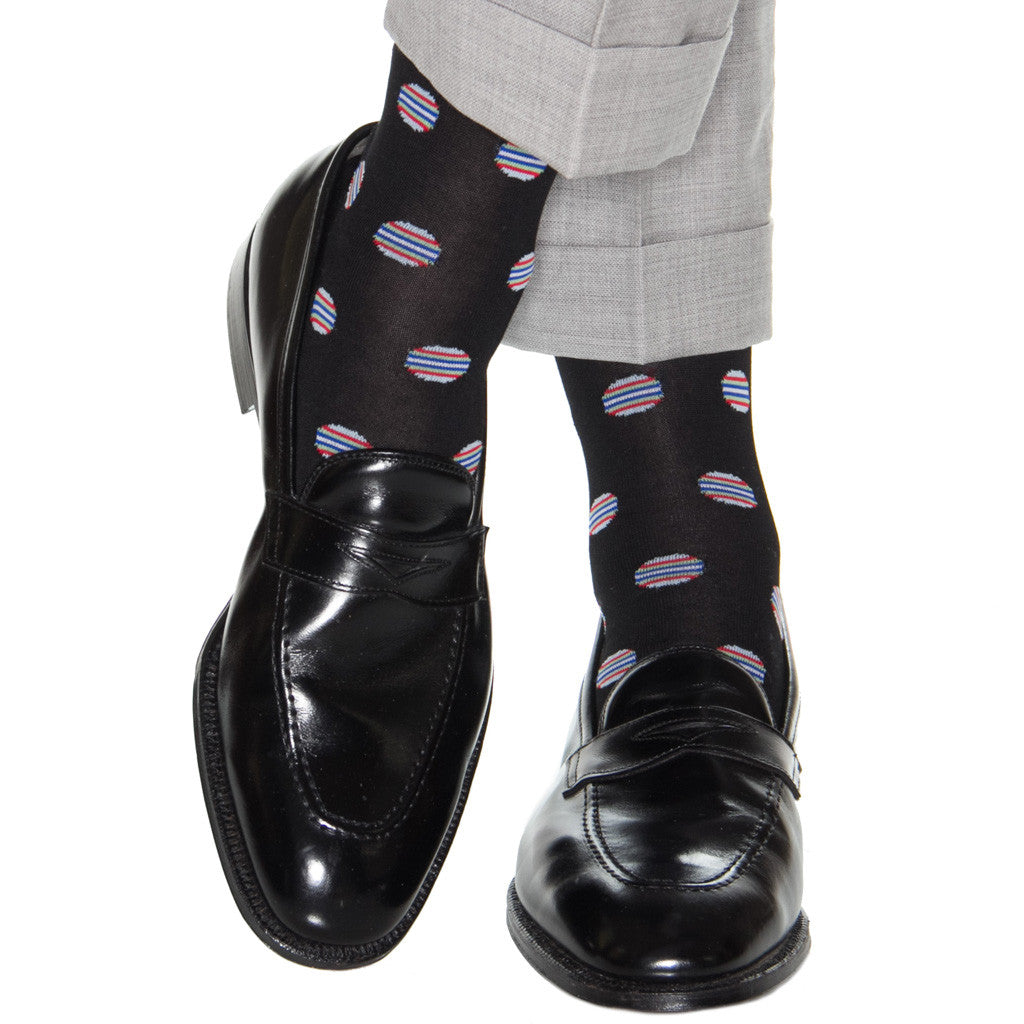 Black-Large-Dot-Mid-Calf-Sock